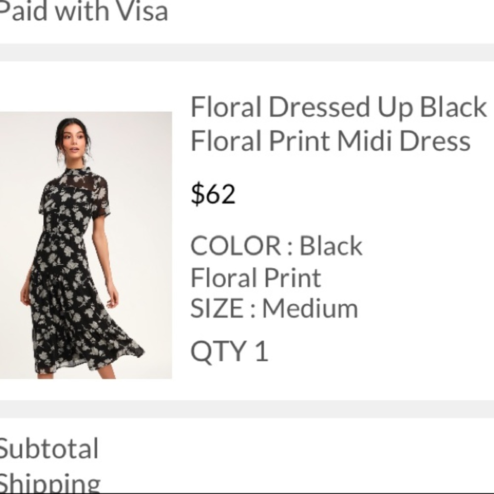 Floral Dressed Up Black Floral Print Midi Dress